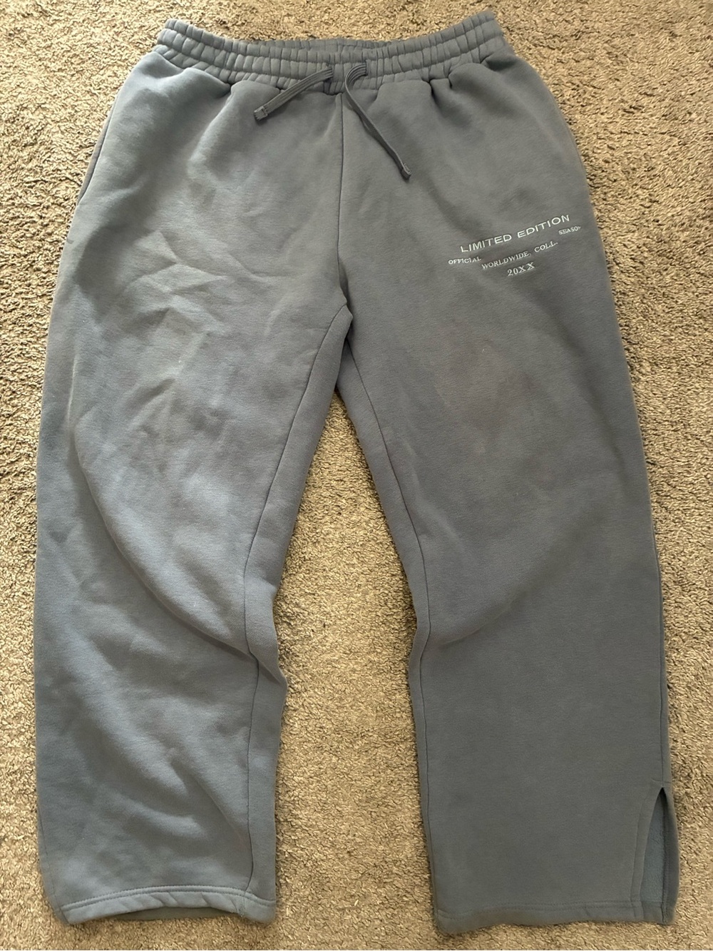 Boohoo Kids Gray 'Limited Edition' Sweatpants with Drawstring